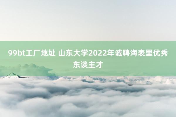 99bt工厂地址 山东大学2022年诚聘海表里优秀东谈主才